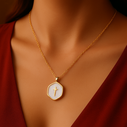 Enamel Cross Pendant Necklace - The Faith Collection