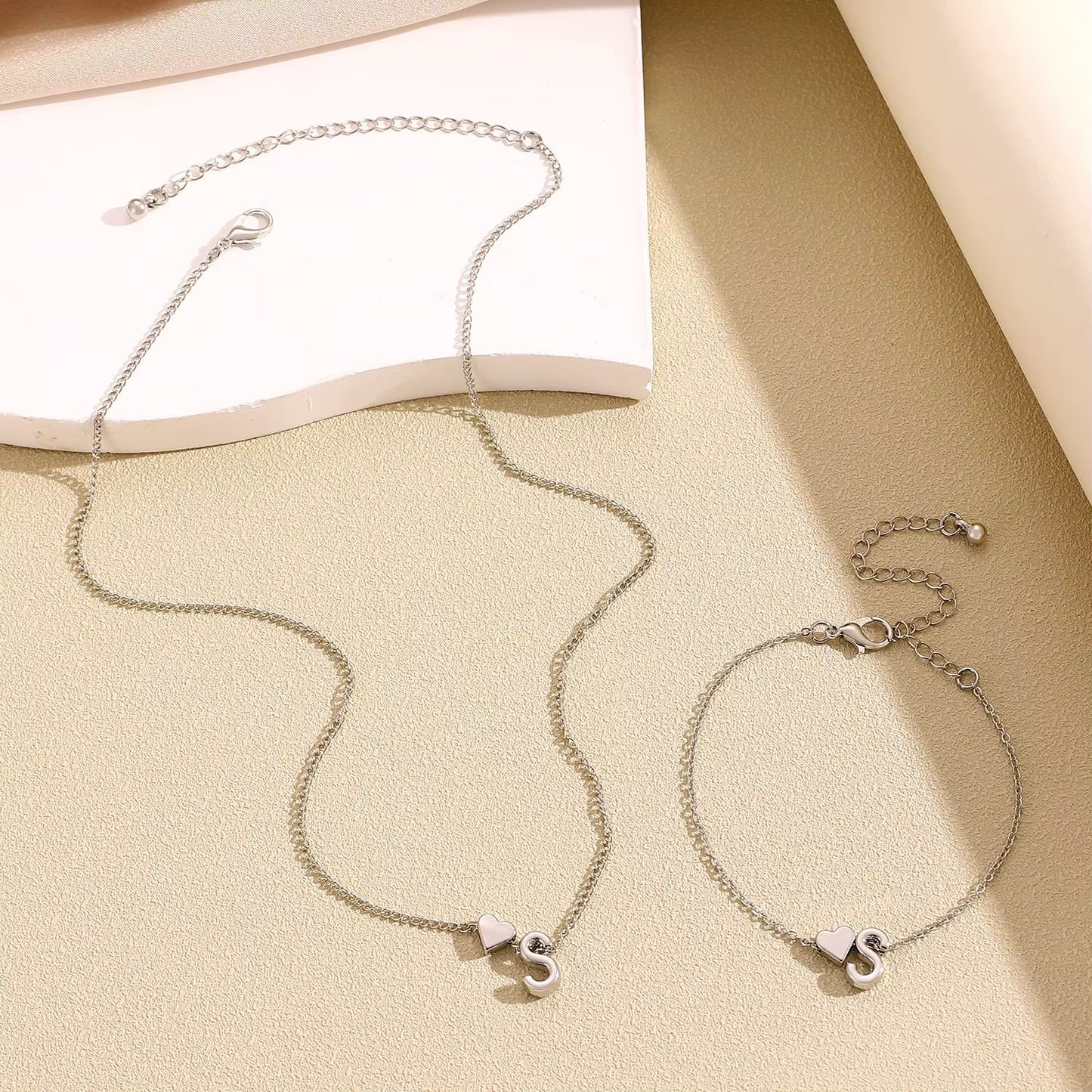 Heart & Initial Bracelet -Muse Collection