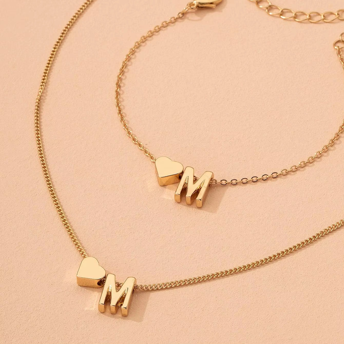 Heart & Initial Bracelet -Muse Collection
