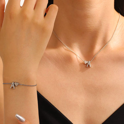 Heart & Initial Bracelet -Muse Collection