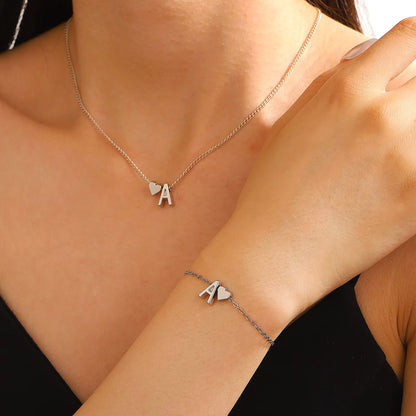 Heart & Initial Bracelet -Muse Collection