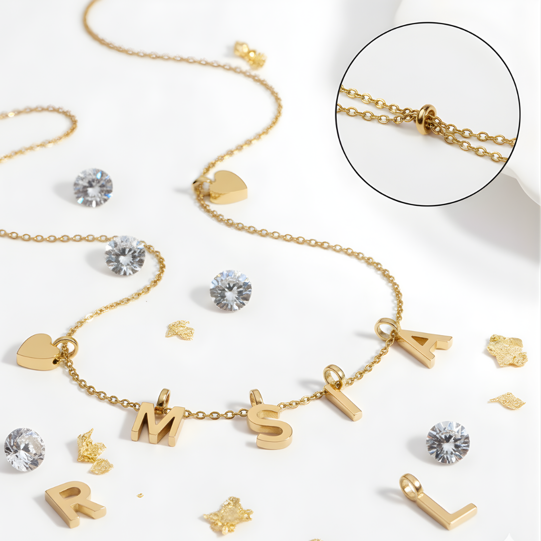 Muse Collection - Personalized Heart & Initial Gold Necklace- Limited Edition