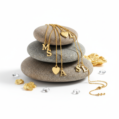 Personalized Heart & Initial Necklace- Limited Edition - Muse Collection