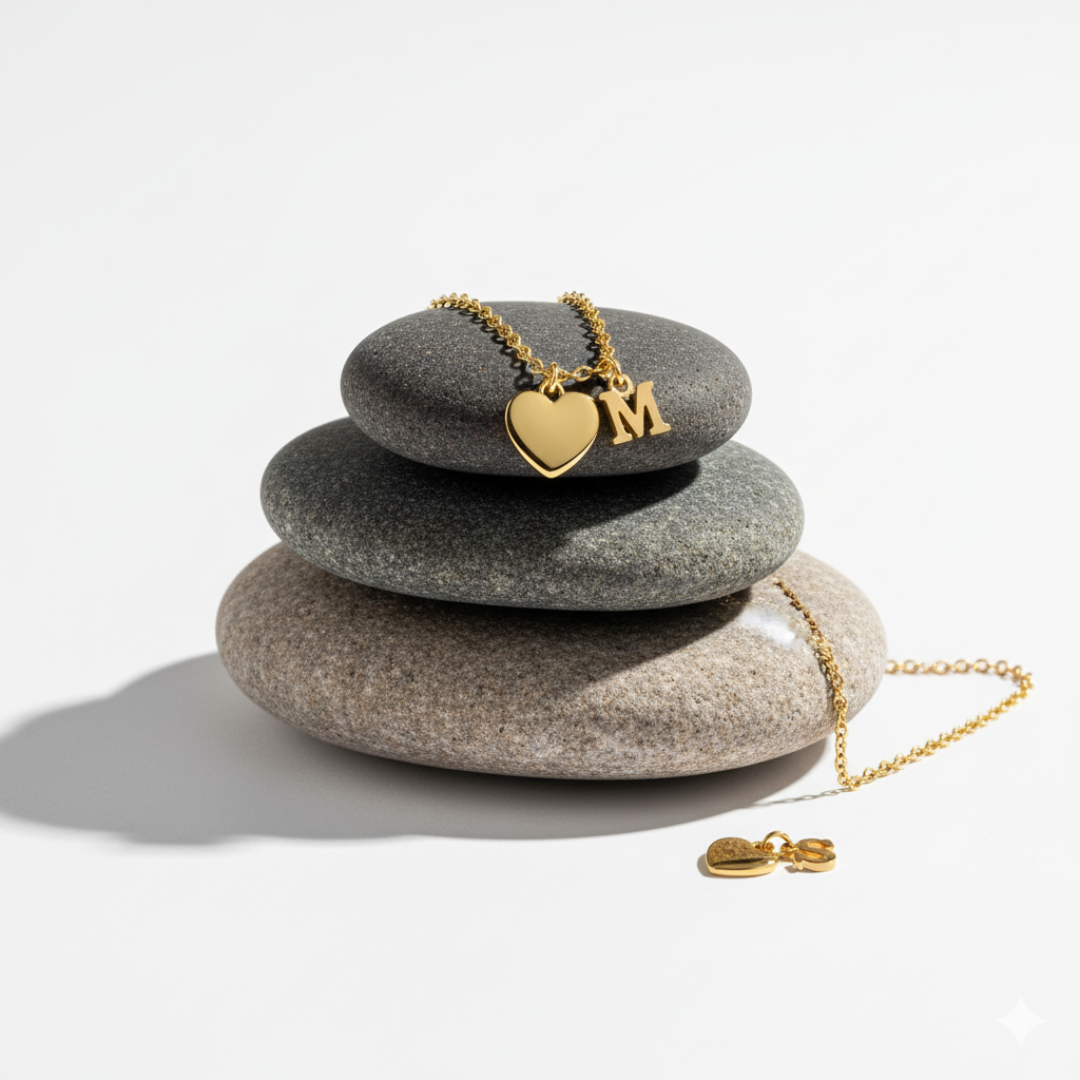 Muse Collection - Personalized Heart & Initial Gold Necklace- Limited Edition