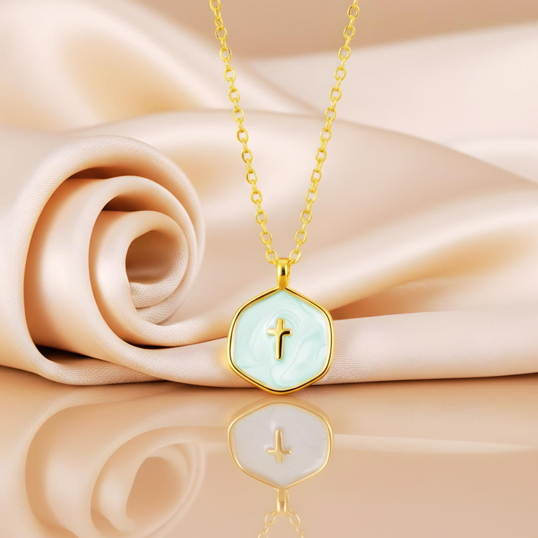 Enamel Cross Pendant Necklace - The Faith Collection
