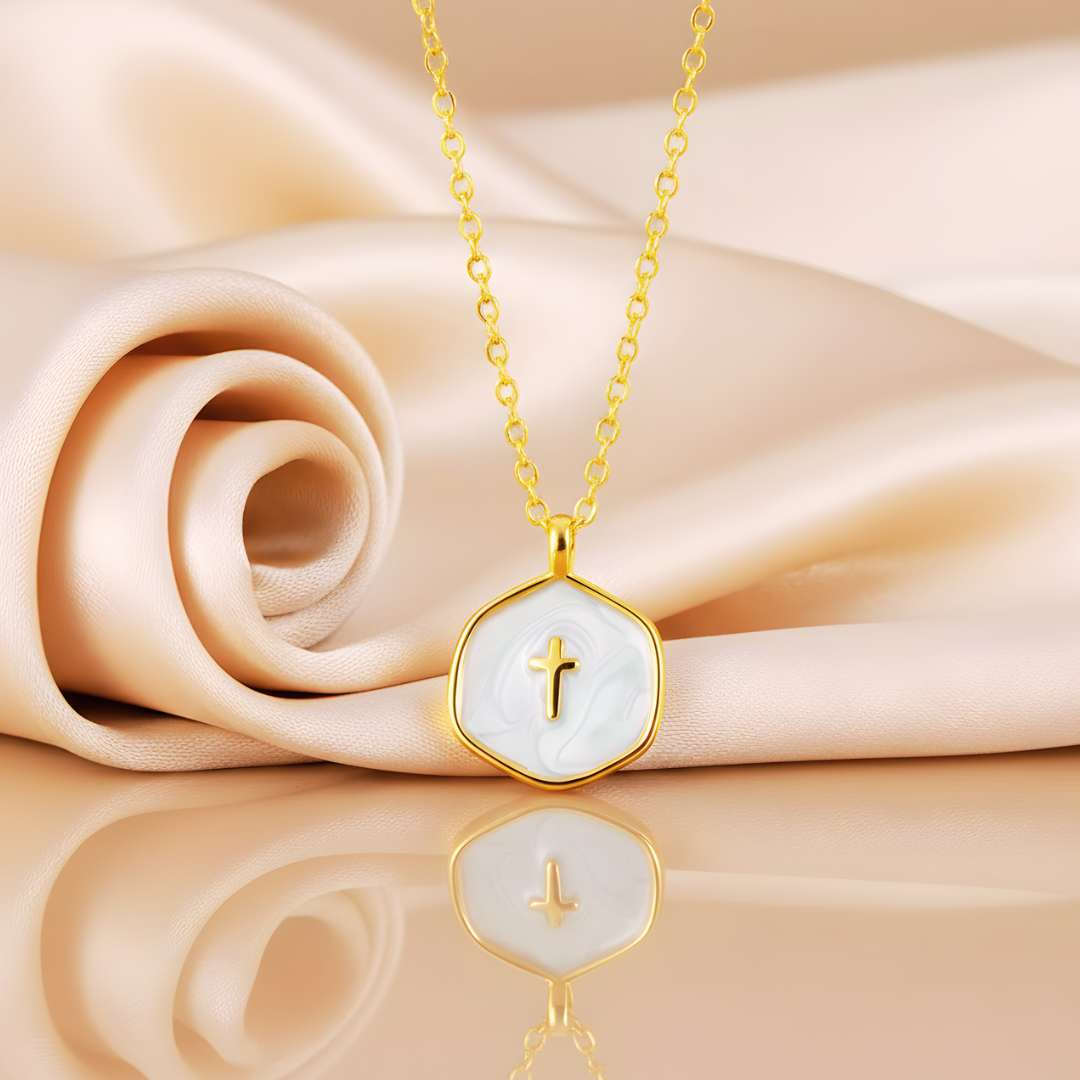 Enamel Cross Pendant Necklace - The Faith Collection