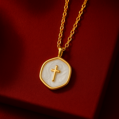 Enamel Cross Pendant Necklace - The Faith Collection