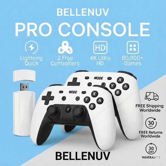 BELLENUV™ - WIRELESS CONSOLE 60,000+ LICENSED GAMES + 2 FREE CONTROLLERS