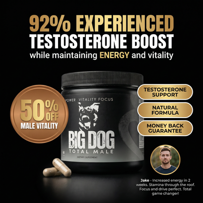 BIG DOG TOTAL MALE PILLS -  Boost Testosterone, Energy & Male Vitality